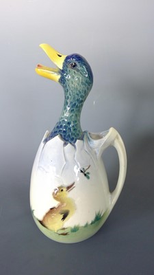 Lot 4 - Vintage Ceramic Duck Egg pitcher stamped 608,...