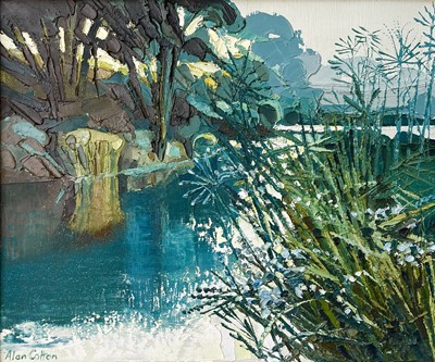 Lot 493 - Alan COTTON (1936) River Otter - Blue & Lilac...