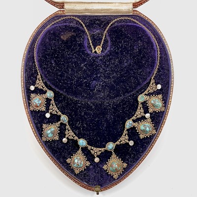 Lot 109 - A good early 20th century 9ct gold, turquoise...