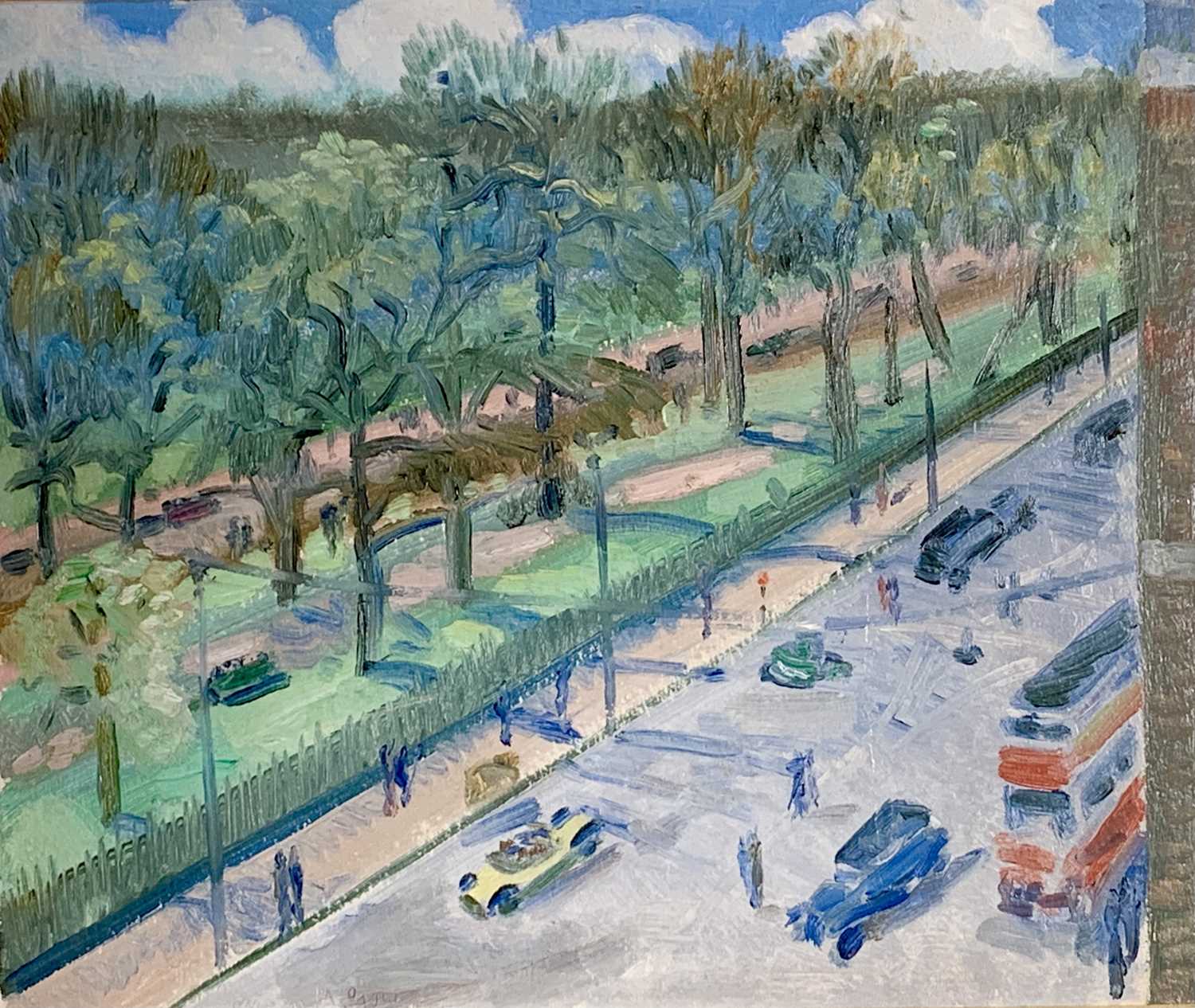 Lot 615 - Lucienne M GOW Park Lane, London Oil on board...