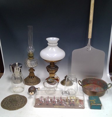Lot 83 - A Mixed Lot. Two Oil Lamps, One converted to...