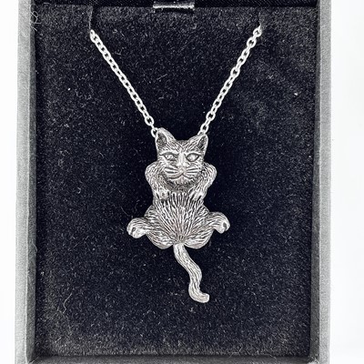 Lot 243 - A 925 silver cat articulated pendant necklace...