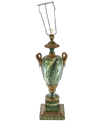 Lot 220 - A decorative Gilt and faux marble table lamp,...