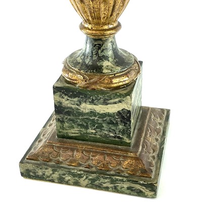 Lot 220 - A decorative Gilt and faux marble table lamp,...