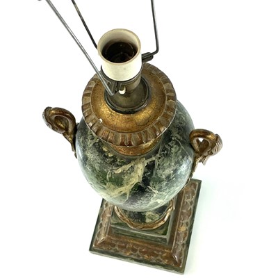 Lot 220 - A decorative Gilt and faux marble table lamp,...