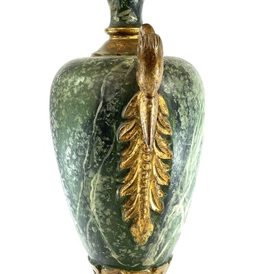 Lot 220 - A decorative Gilt and faux marble table lamp,...