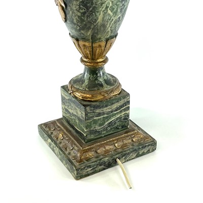 Lot 220 - A decorative Gilt and faux marble table lamp,...