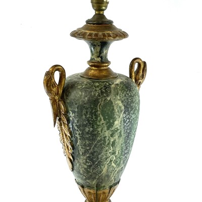 Lot 220 - A decorative Gilt and faux marble table lamp,...