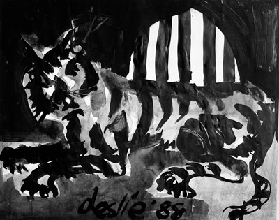 Lot 56 - Leslie ILLSLEY (1936-1989) Big Cat Gouache...