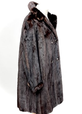 Lot 1605 - A Black Diamond 3/4 length mink fur coat.