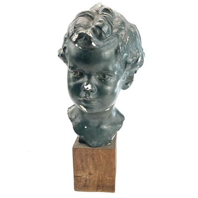 Lot 115 - Arthur Ernest Vokes plaster bust of a child...