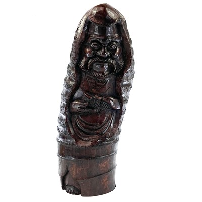 Lot 137 - A Chinese carved bamboo figure, late 19th...