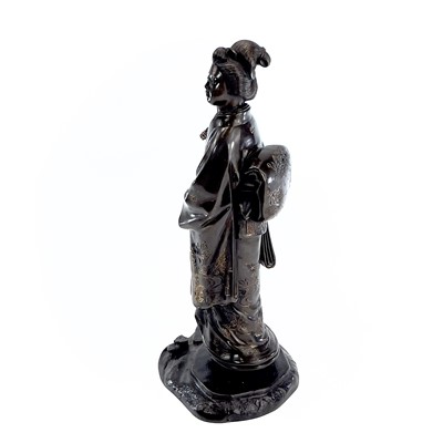 Lot 14 - A Japanese bronze model of a Geisha, by...