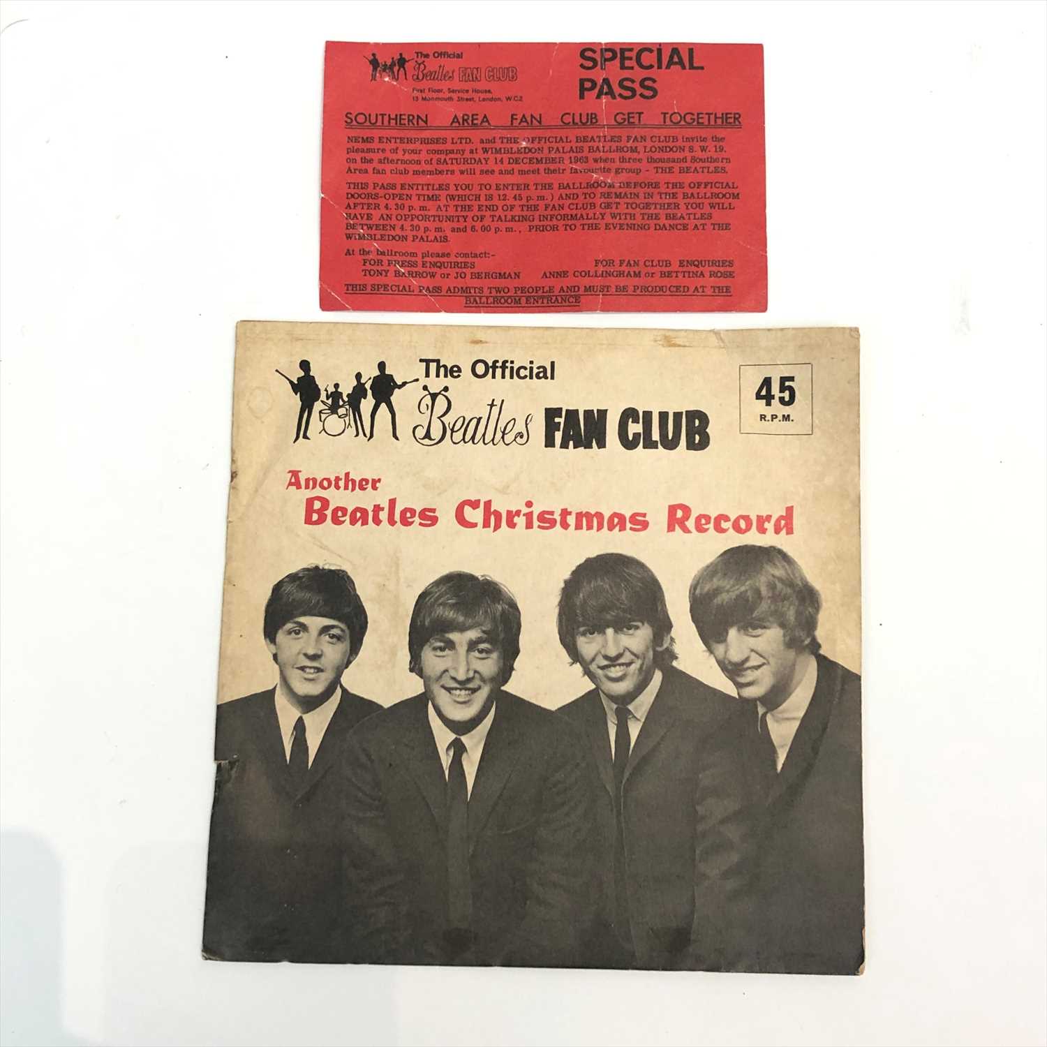Lot 470 - A Beatles fan club 45rpm single, 'Another...