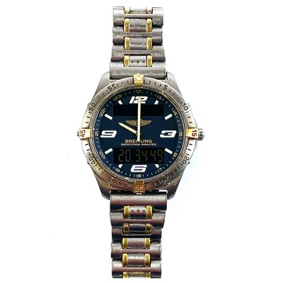 Lot 362 - A Breitling Aerospace titanium and gold plated...