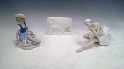 Lot 46 - Two LLADRO Figures and a Plaque. Death of a...