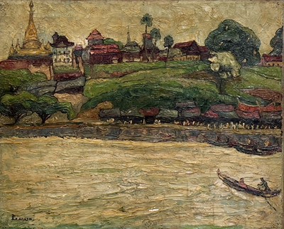 Lot 548 - Gérard LAENEN (1899-1980) Yangon River, Burma...