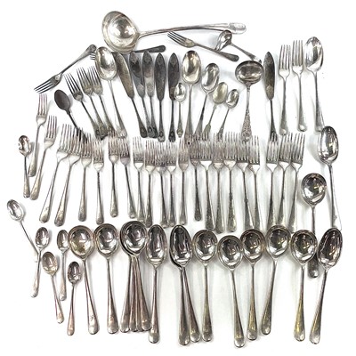 Lot 203 - A part canteen of Elkington silverplate rat...