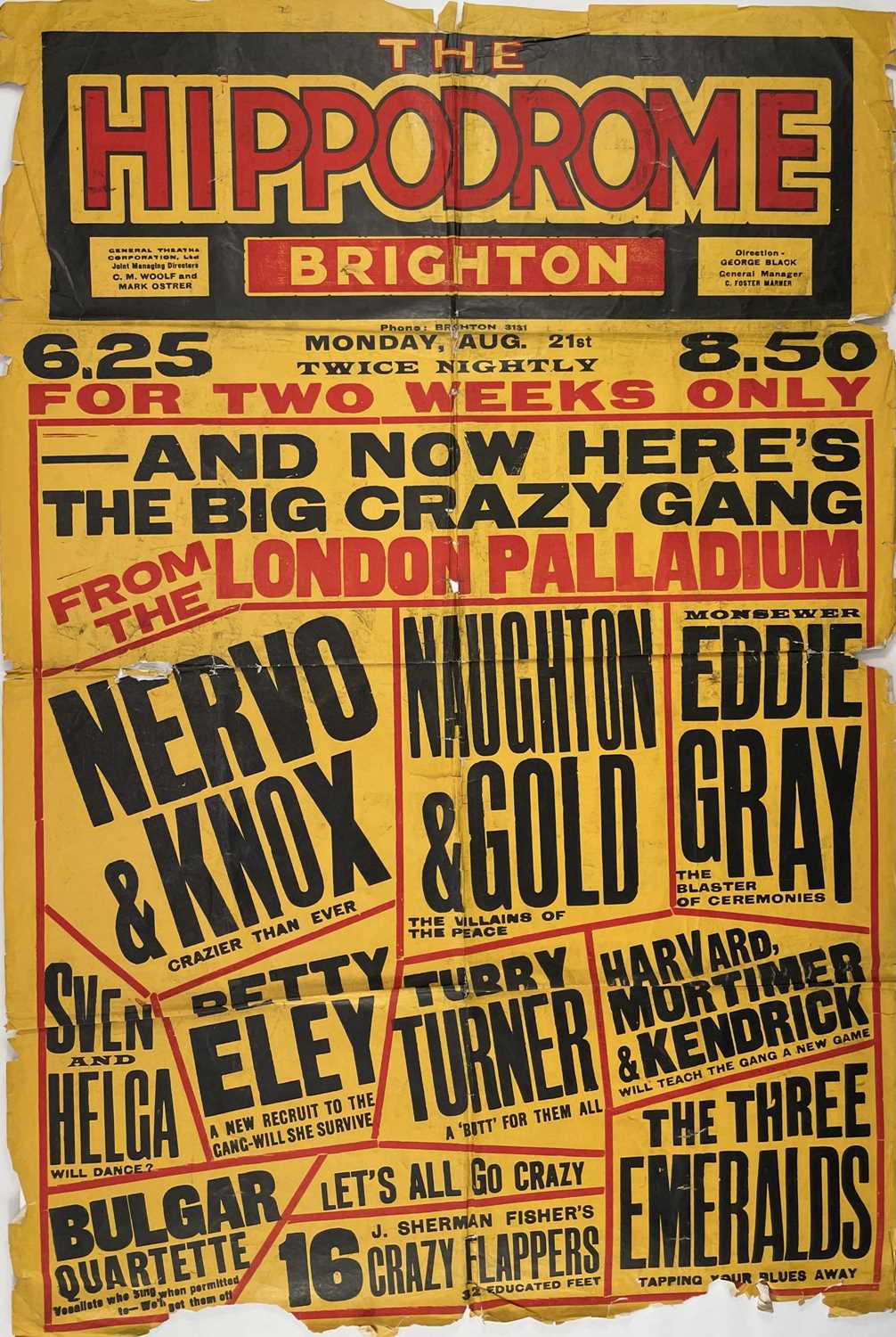 Lot 74 - The Hippodrome Brighton poster. Featuring Sven...