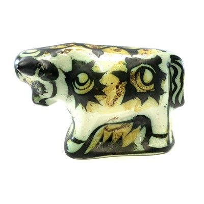 Lot 834 - A Celtic, Newlyn pottery bull decorated in the...