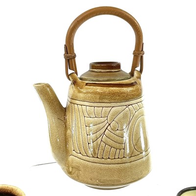 Lot 918 - A Celtic pottery, Newlyn coffee pot cover,...