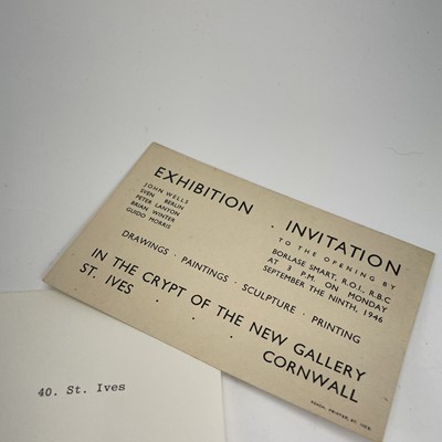 Lot 322 - An invitation card for the opening of the...
