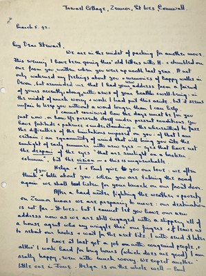 Lot 435 - A letter addressed to 'Stewart' from Sven...