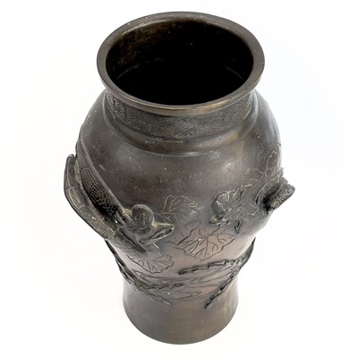 Lot 75 - A Japanese bronze vase, Meiji Period...