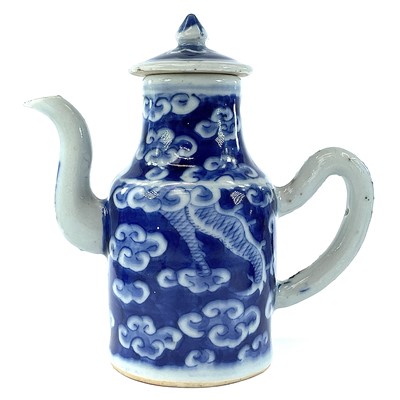 Lot 87 - A Chinese blue and white porcelain jug and...