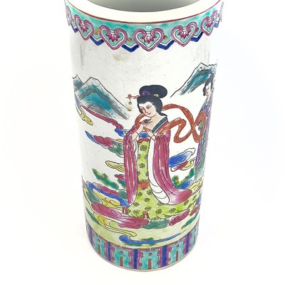 Lot 80 - A Chinese famille rose porcelain brush pot,...