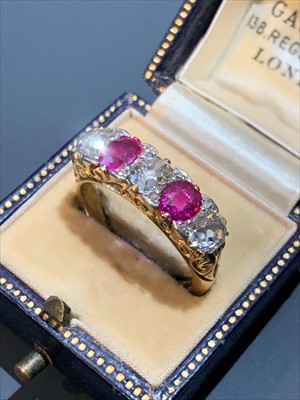 Lot 2715 - An 18ct gold Victorian style ring, the chased...