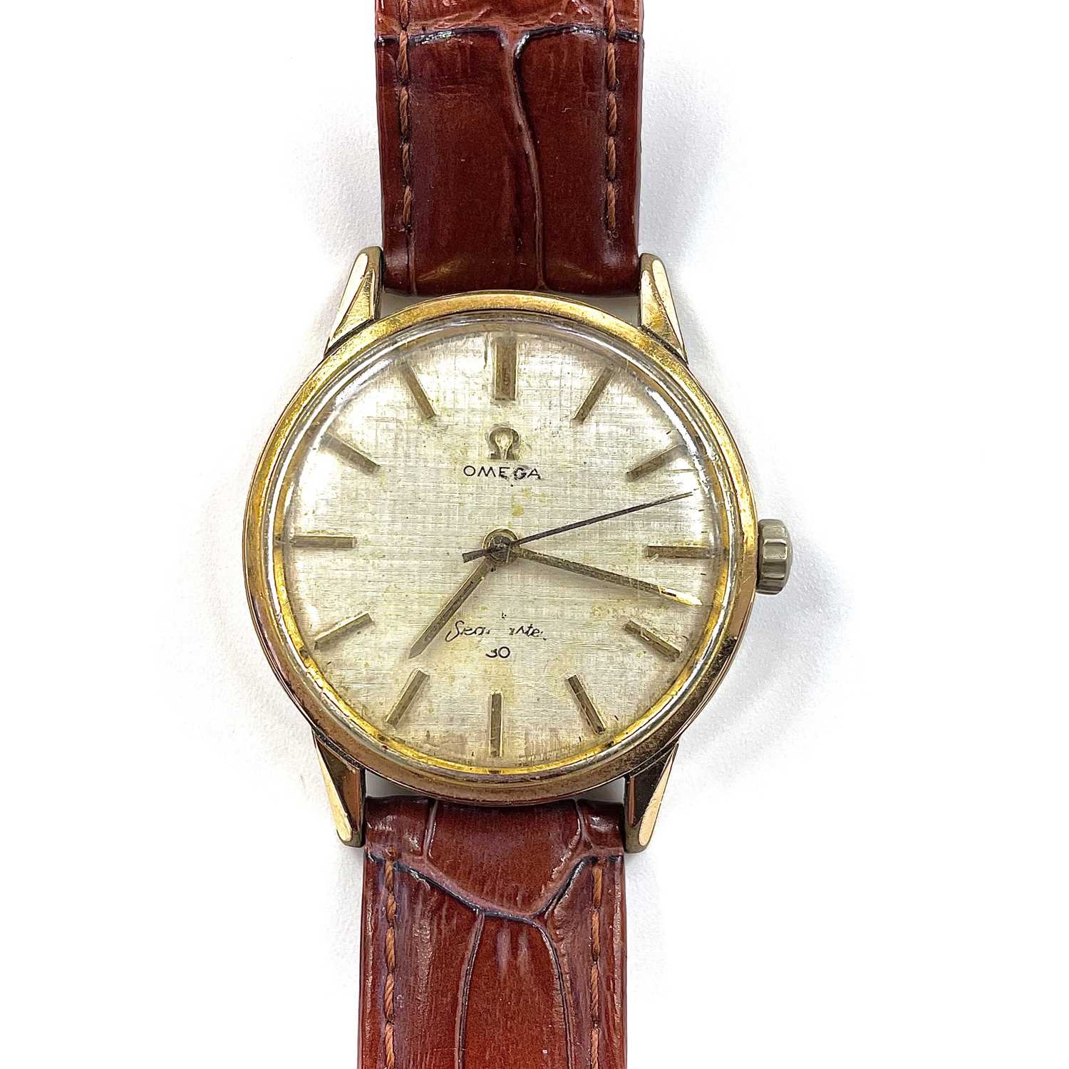 Lot 357 An Omega Seamaster 30 manual wind gold