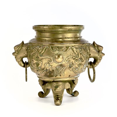 Lot 201 - A Chinese polished bronze koro, early 20th...