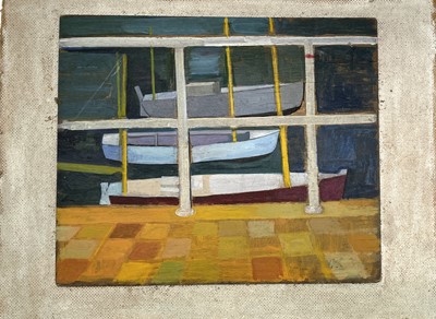 Lot 245 - 20th Century St Ives School Boats Through the...