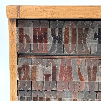 Lot 169 - A wood type letterpress printing blocks and...