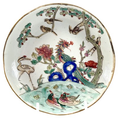 Lot 249 - A Chinese famille verte porcelain dish, 19th...