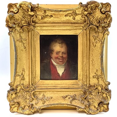 Lot 130 - An oil on panel portrait of Tim Bobbin, late 18th century