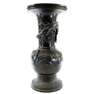 Lot 166 - A large Japanese bronze vase, Meiji Period,...