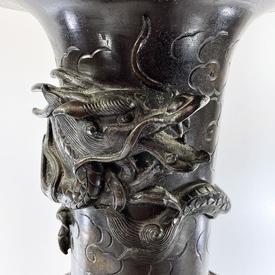 Lot 166 - A large Japanese bronze vase, Meiji Period,...