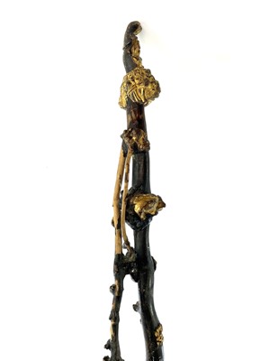 Lot 165 - A Chinese carved rootwood walking stick, Qing...