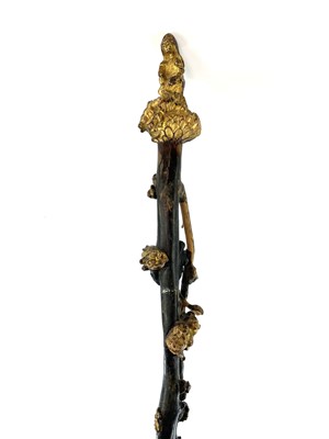 Lot 165 - A Chinese carved rootwood walking stick, Qing...