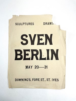 Lot 347 - A poster for Sven Berlin's show of sculptures...