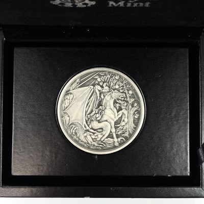 Lot 7 - Royal Mint Limited Edition .999 Silver St George and Dragon Medal.