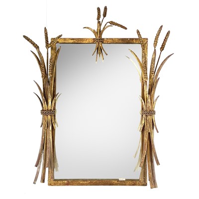 Lot 1838 - A circa 1900 gilt metal mirror frame with...