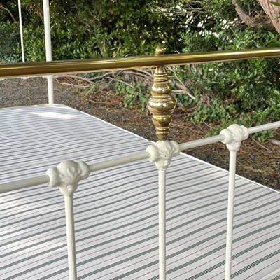 Lot 1856 - A brass and painted iron bed frame, in the...