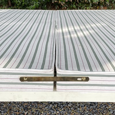 Lot 1856 - A brass and painted iron bed frame, in the...