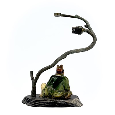 Lot 94 - A Chinese sancai-glazed figure, mounted as a...