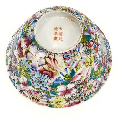 Lot 96 - A Chinese porcelain millifleur bowl, Republic...