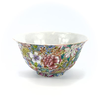 Lot 96 - A Chinese porcelain millifleur bowl, Republic...