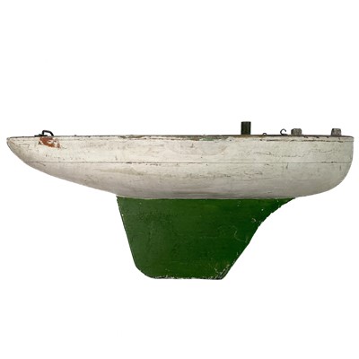 Lot 166 - A painted wood pond yacht hull, 19th century.